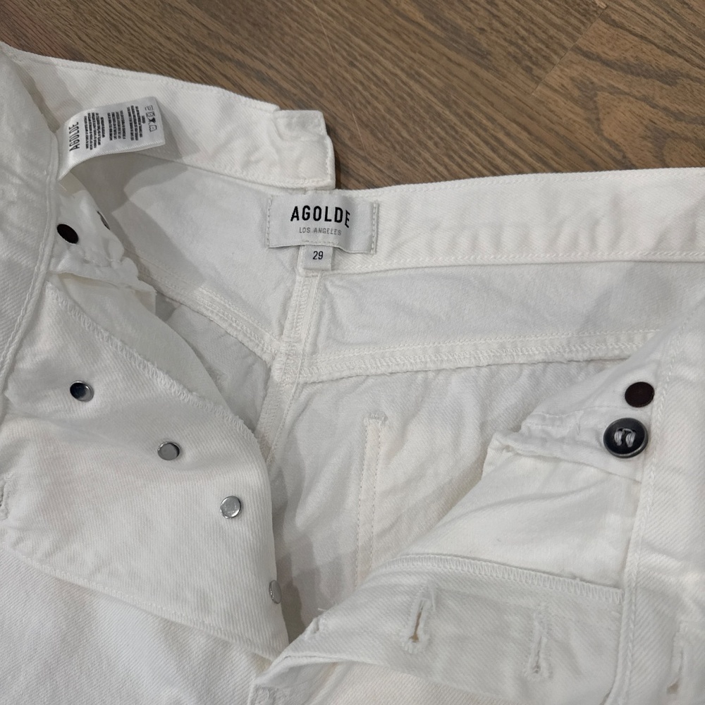 Agolde white button fly wide leg jeans Size 29 - Picture 2 of 9